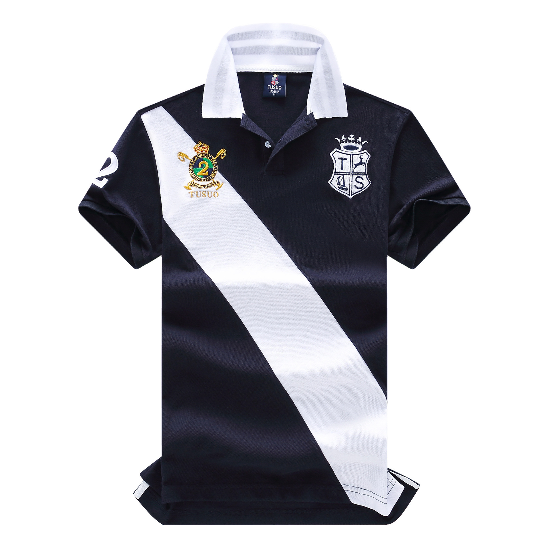 Nueva camisa de Polo de manga corta de los hombres Luz de lujo famosa marca real deportes de ocio más tamaño puro algodón bordado de color a juego de contraste