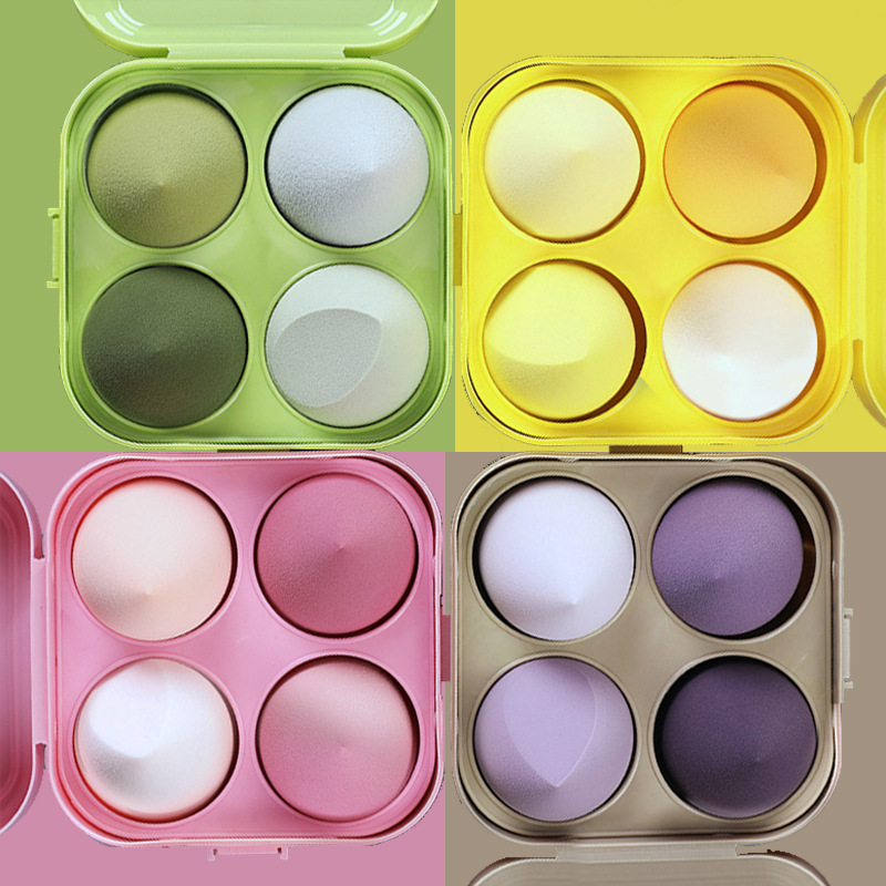 Juego de esponjas de belleza transfronterizas, esponjas de maquillaje, borlas de maquillaje, gran cantidad en stock, venta directa del fabricante, esponja de maquillaje, esponja huevo.