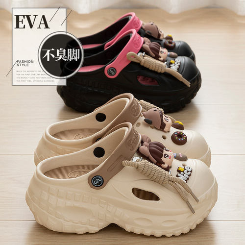 Cartoon Cute Baotou Sandals Beach Shoes Thick-Soled Croc Shoes Women's Summer Fashion Outer Wear New Style