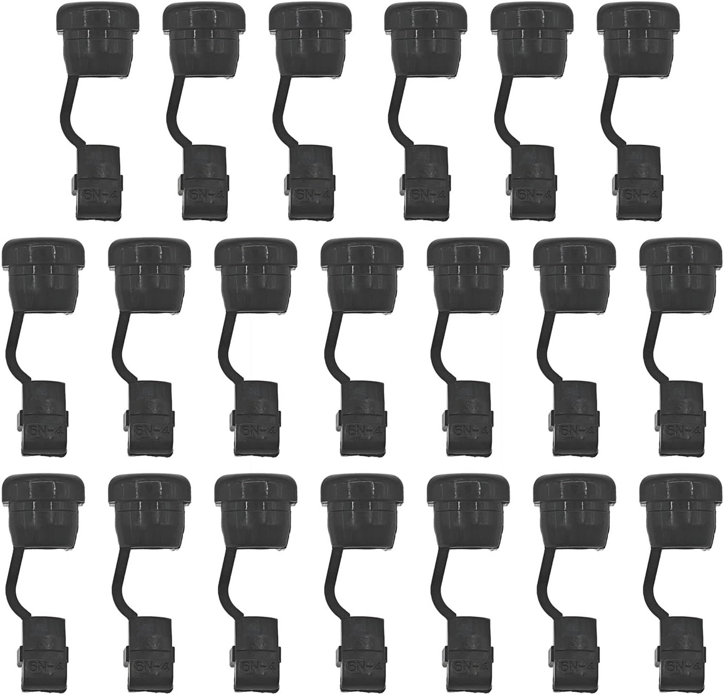 BOKWORE 20 PCS Black Round Nylon Strain relief Bushing Round