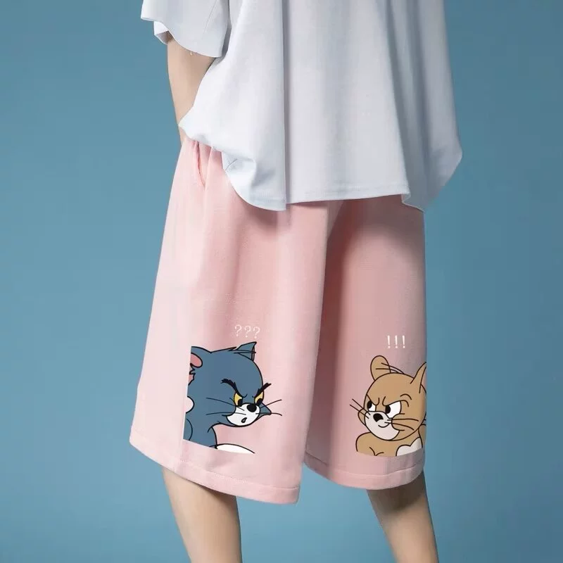 Кошки-мышки повседневные шорты мужские летние тенденции свободные спортивные укороченные брюки ins прилив