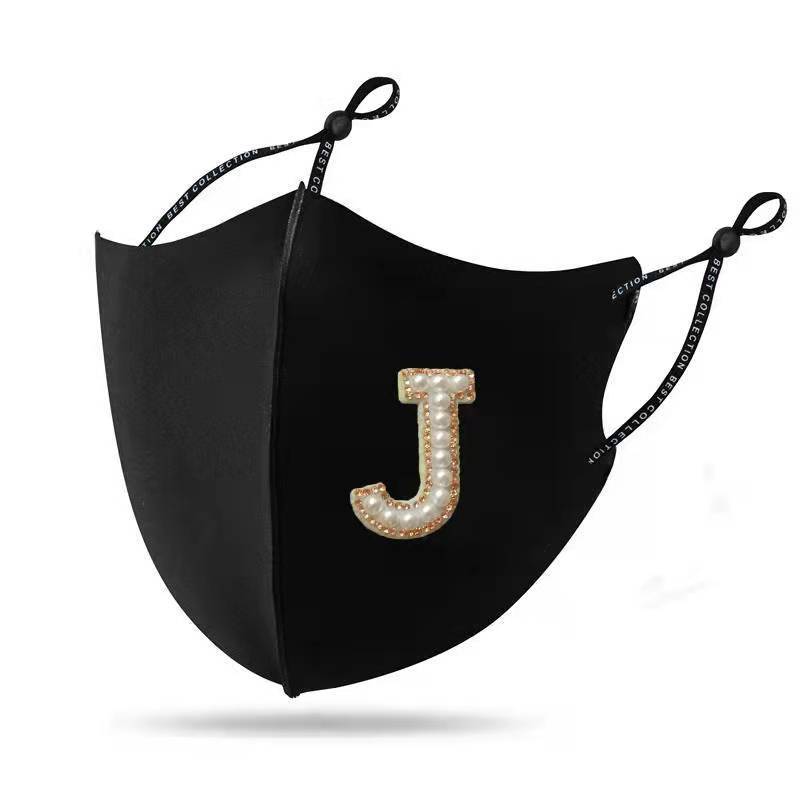 Máscara de diamante perla Otoño e Invierno nueva Máscara cálida personalidad creativa perla rhinestone máscara de tela a prueba de viento