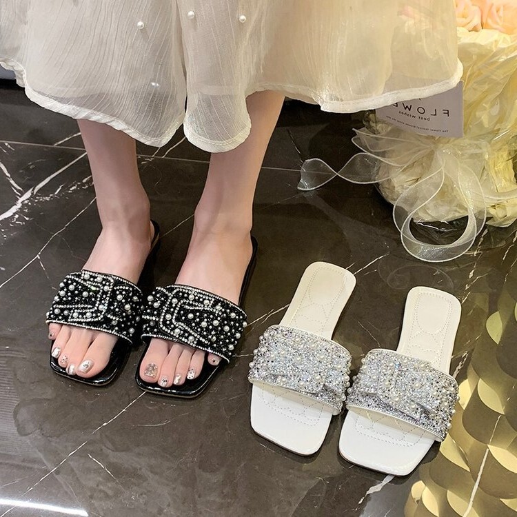 Tweed Style French Flats Slippers 2025 Internet Celebrity Short Skirt Elegant Lady Matchinging Dress Slip-Ons