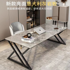 現代のシンプルな岩板の机の軽豪華な家庭用寝室のデスクトップのコンピュータのデスクの一体の書斎のイタリア式のきわめて簡単な事務机