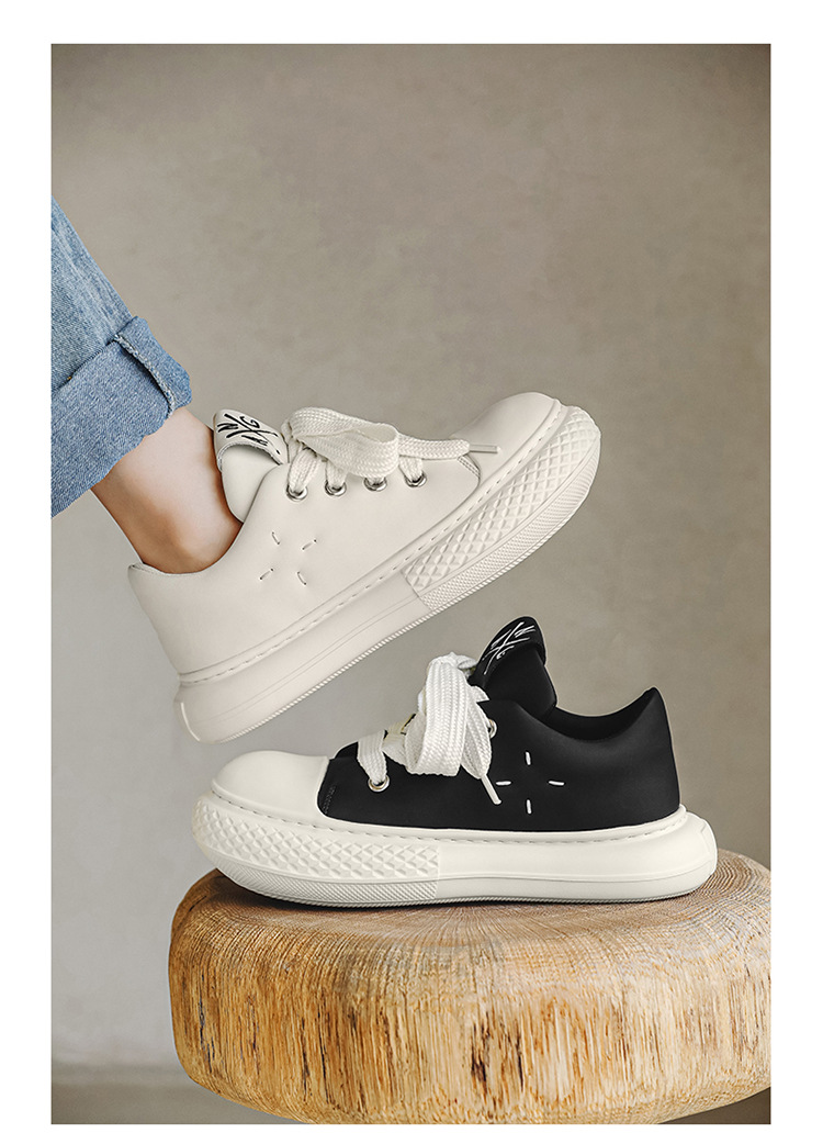 Herren Freizeitschuhe Fashion Sneaker Mit Dicker Sohle Und Runder Kappe_voghion.com