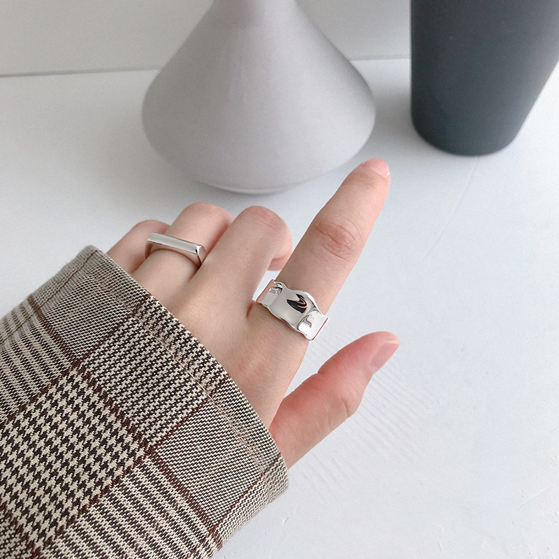 European and American fashion ring new irregular concave open ringpicture26