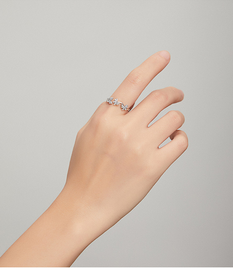Fashion Geometric Butterfly Sterling Silver Plating Zircon Rings