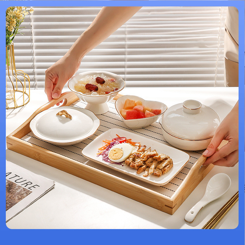 DX7L月子食器セット陶磁器一人食産妊婦家庭用蓋付き食器皿座月会|undefined