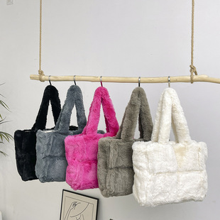 Plush Bag Korean Version Niche Tote Bag Fashion Versatile Women's Bag Trendy Large Capacity Handbag Shoulder Plush Bag