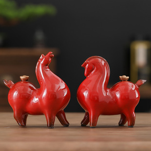 Get Rich Immediately Home Furnishings Ceramic Animal Horse Chinese Style Living Room Study Office Desktop Decoration Crafts