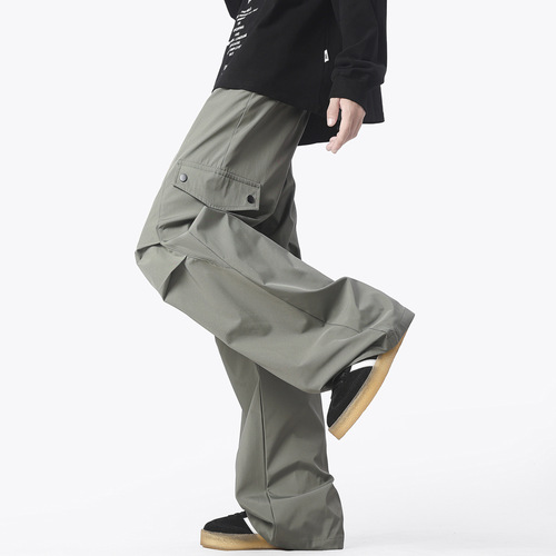 Men's spring pants 2025 new autumn and winter functional paratroopers overalls loose straight casual pants