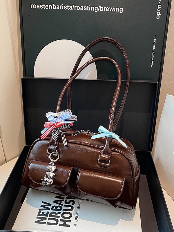 Bolsa de bolos transfronterizas, blogger coreano, nicho universal, bolso de Boston, bolso de hombro axilar de alta calidad