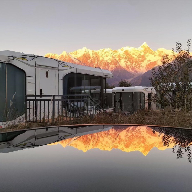 Mini cápsula espacial Residencia escénica Camping Hotel Mobile Board House Mobile Apple Capsule Beach View Room