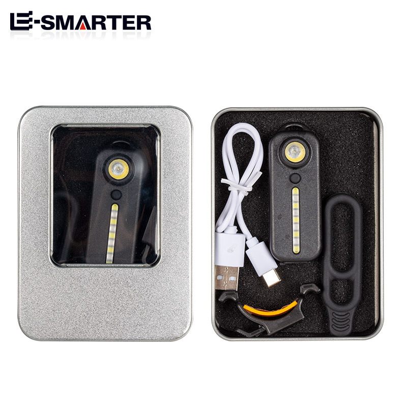 Luz de advertencia de seguridad portátil recargable con clip de pluma Luz trasera láser de bicicleta de montaña