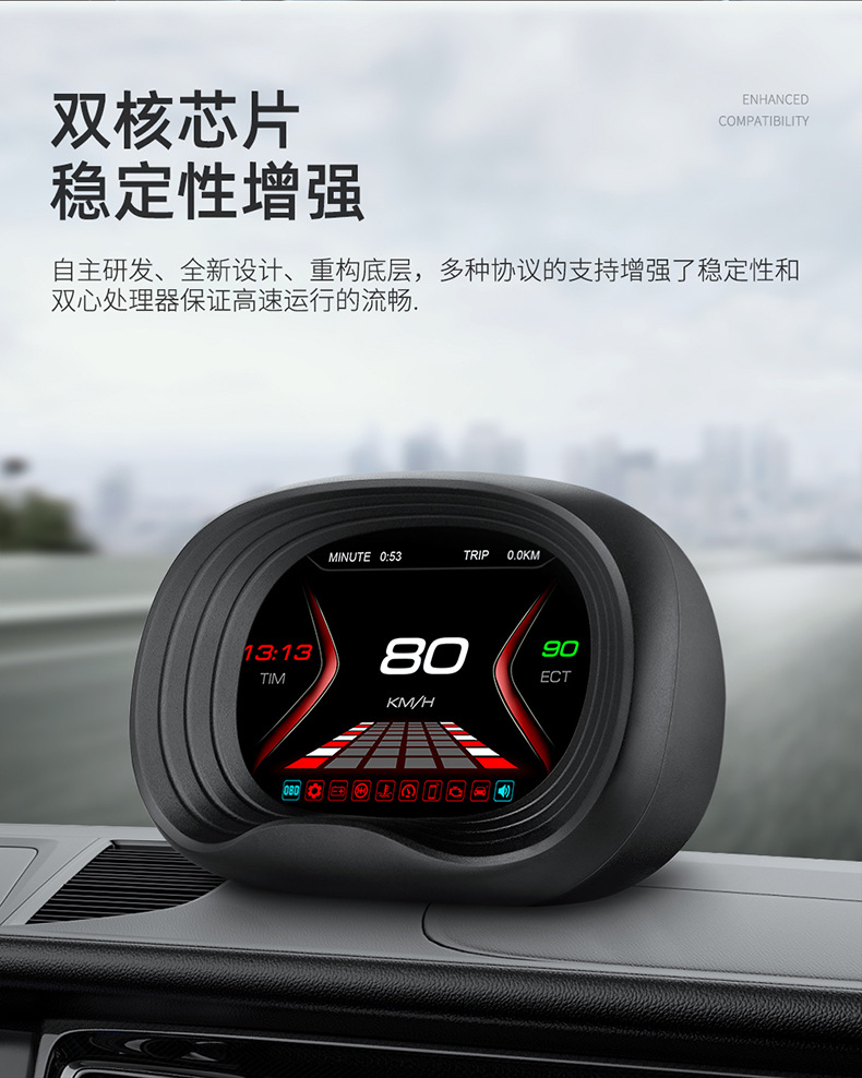 Luyang Intelligent Car Hud Head-Up Display Car Neutral Obd Detector Hd Lcd Display Portable