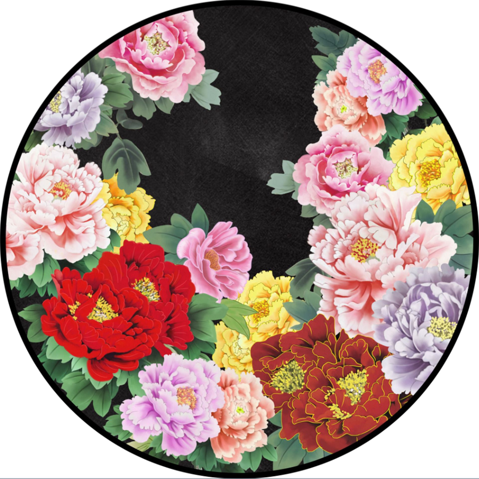 印花圆形地毯,客厅地毯,简约地毯