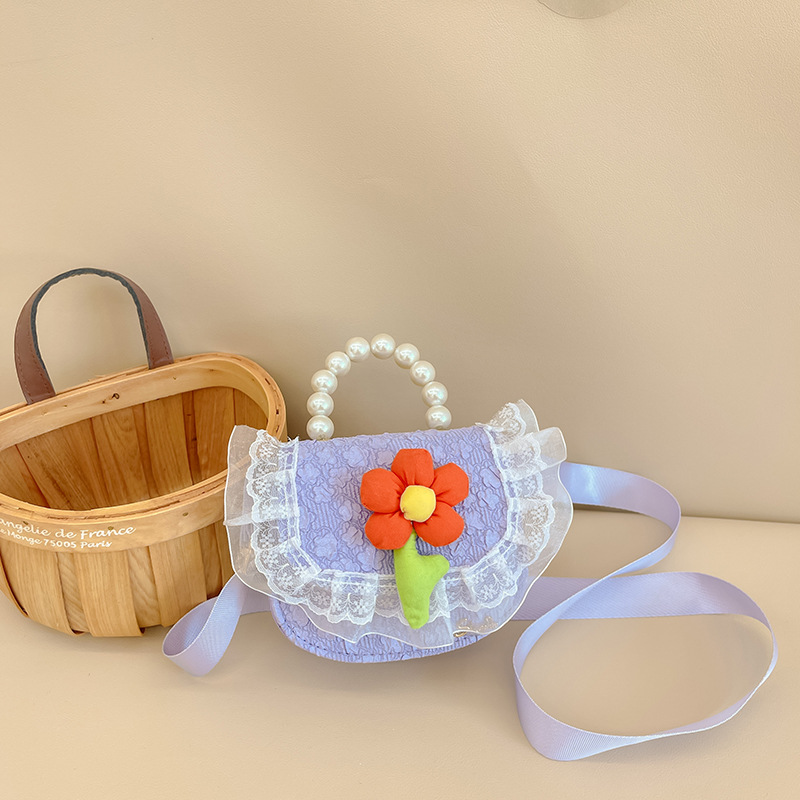 Nuevo bolso de los niños lindo pequeña flor exquisito mini monedero moda princesa bolso de estilo occidental bolsa de mensajero