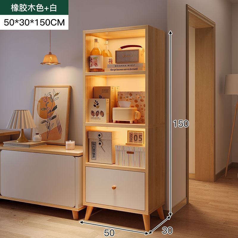 リビングルームの収納キャビネットテレビキャビネットの横の収納ラック収納キャビネットホームディスプレイキャビネット小さな本棚壁の本棚床から天井まで|undefined