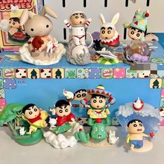 蜡笔小新经典场景系列玩具潮玩周边公仔桌面摆件玩偶生日礼物盲盒