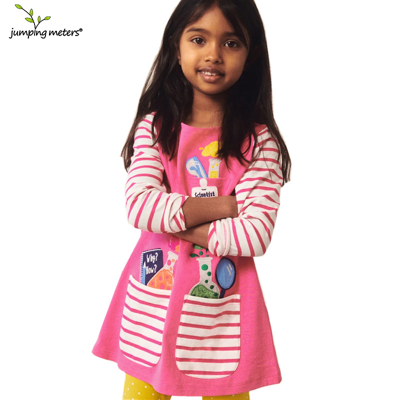 Otoño europeo y americano niños falda otoño nueva ropa de los niños vestido de los niños de dibujos animados de manga larga niñas vestido de distribución al por mayor