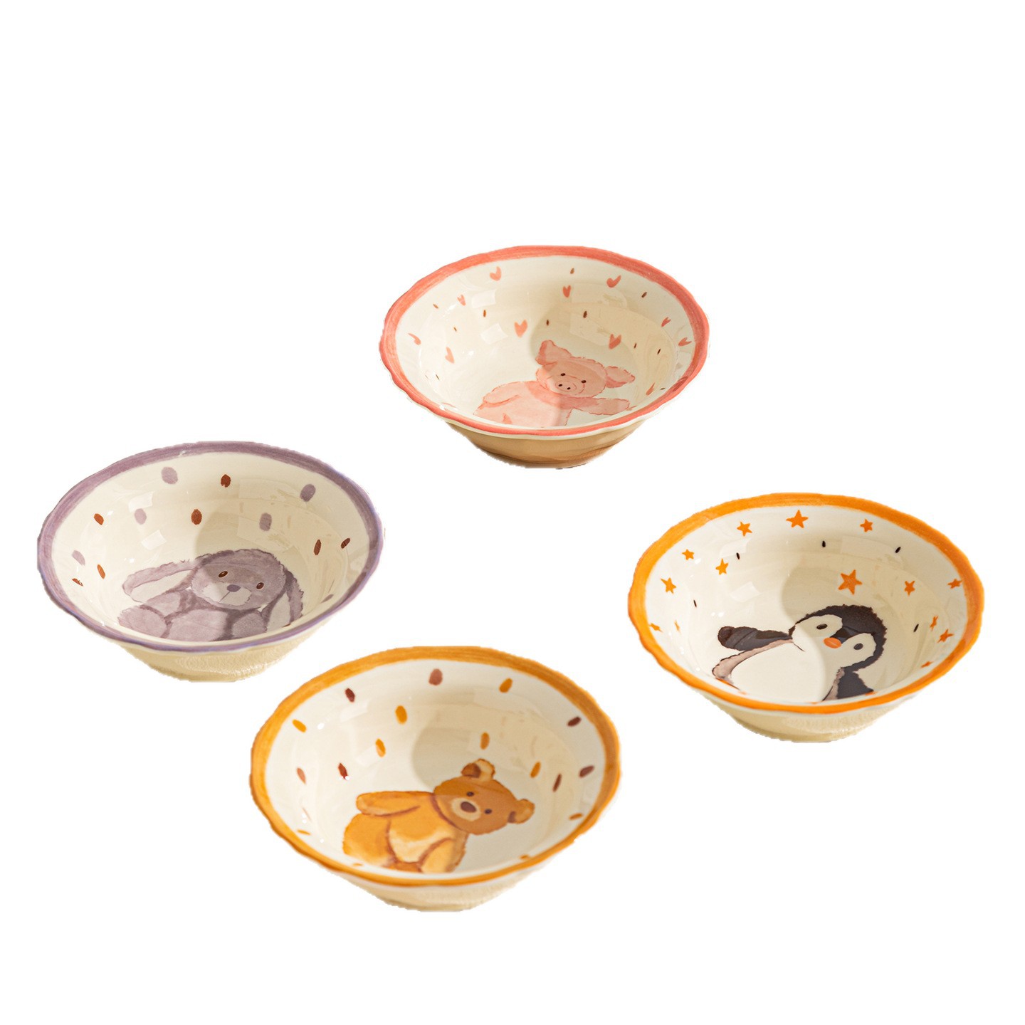 Caricatura creativa cerámica esmaltada bajo el color nuevo estilo de alta calidad de sabor de platos pingüinos cubiertos image 6
