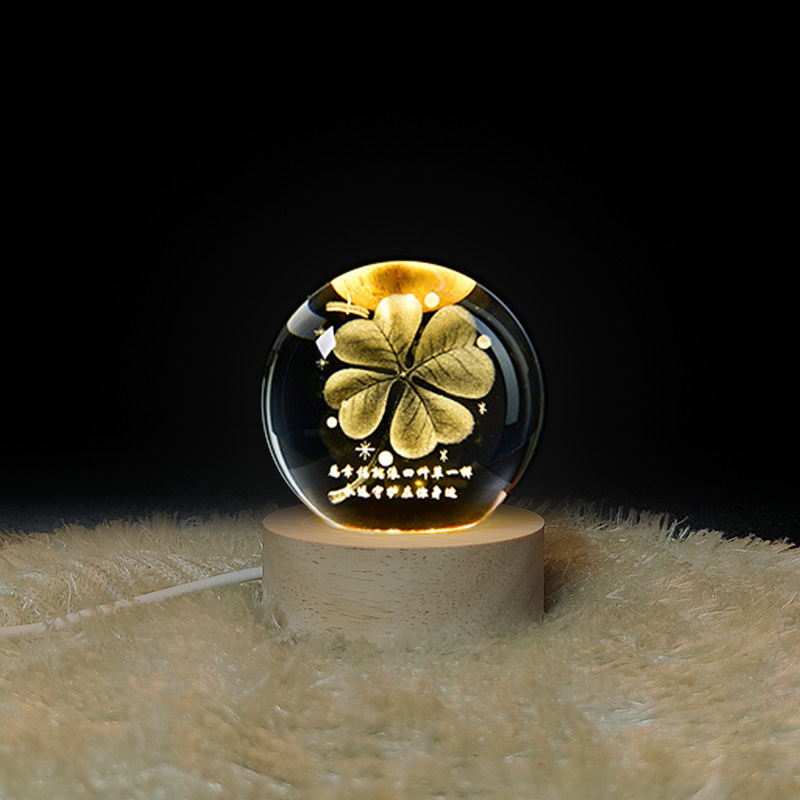 Creativo estrellado noche luz cristal luminoso 3D noche luz dormitorio sueño Luz Decoración decoración actividad empresa regalo