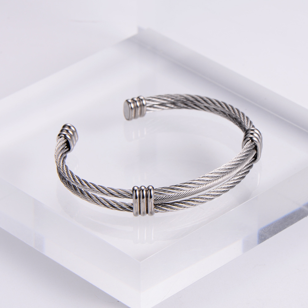 Simple Style Star Titanium Steel Bangle Plating Stainless Steel Bracelets