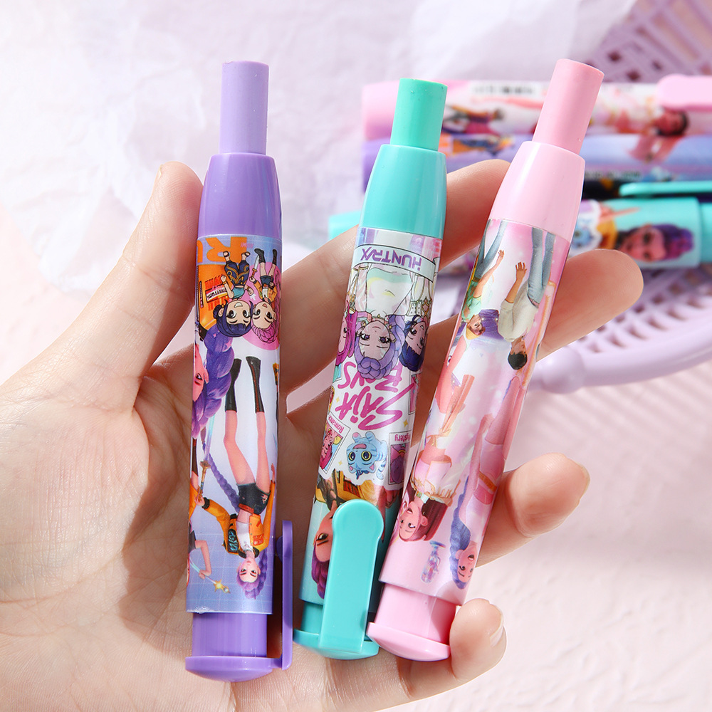 Cazadora de brujas, goma de prensa K-POP limpia sin marcas borracha de los estudiantes de primaria, artículos de papelería de aprendizaje