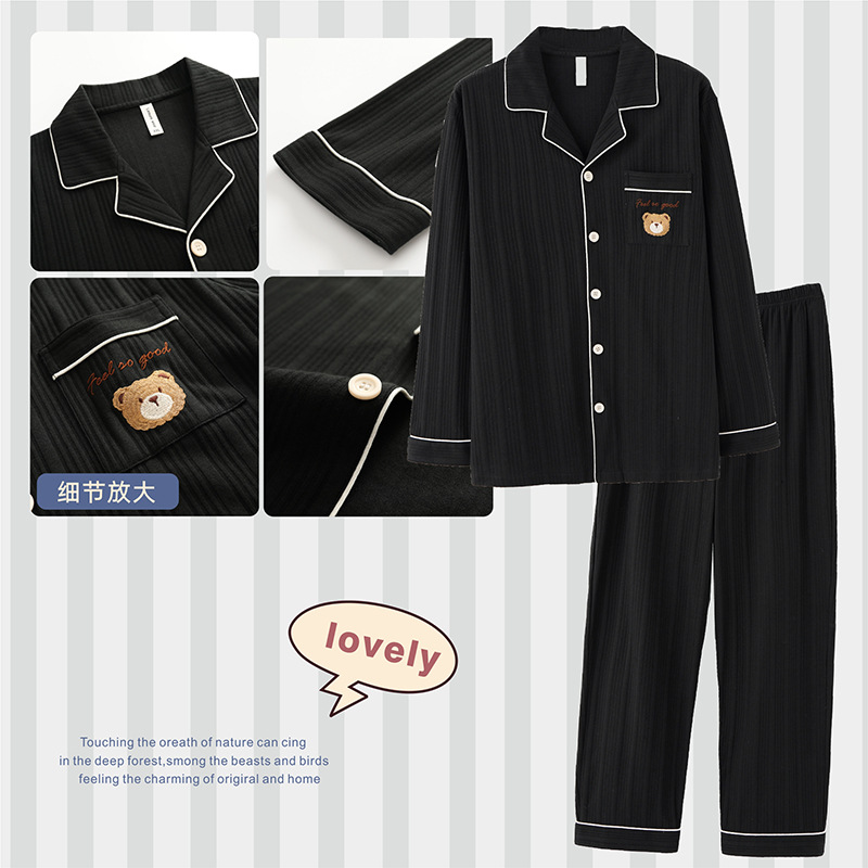 Coreano ins pareja pijama mujer primavera otoño invierno 2021 nuevo 100% algodón ropa de hogar de hombre de manga larga