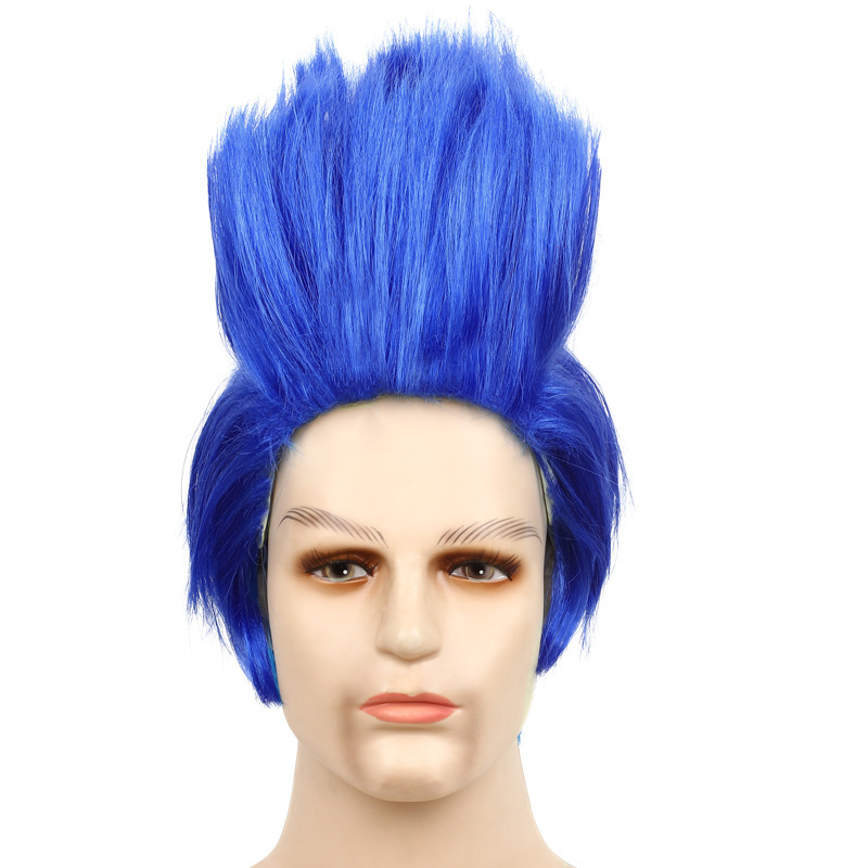 Cross-Border Descendants 3 Wig Royal Blue Cosplay Halloween Headgear Movie Villain Hades Party Headgear Wig Cross-Border Descendants 3 Wig Royal Blue Cosplay Halloween Headgear Movie Villain Hades Party Headgear Wig
