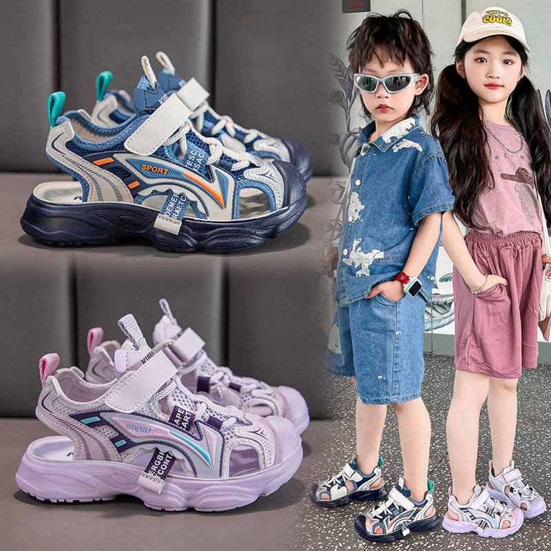 Sandalias infantiles para niños zapatos de playa de verano 2026 nuevas sandalias deportivas antideslizantes para niños mayores transfronterizas