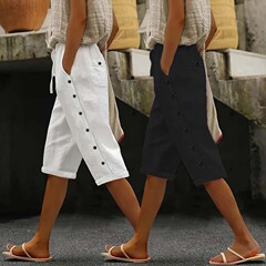 2025国境を越えたアマゾン欧米ファッションの新型女装予約ボタンがゆるいカジュアルパンツ