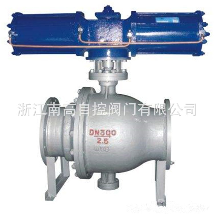 Q647F-25C DN125 气动固定式球阀 法兰卸灰煤灰喷煤粉球阀