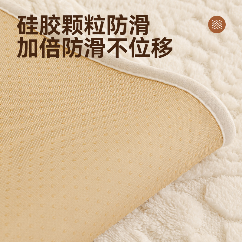 跨境秋冬季新款奶油风加厚毛绒沙发垫防滑沙发套罩现代简约风盖布|undefined