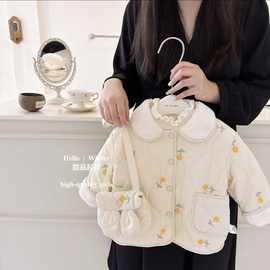 女童棉服外套冬装2025儿童加绒棉衣小童棉袄冬季新款宝宝保暖上衣