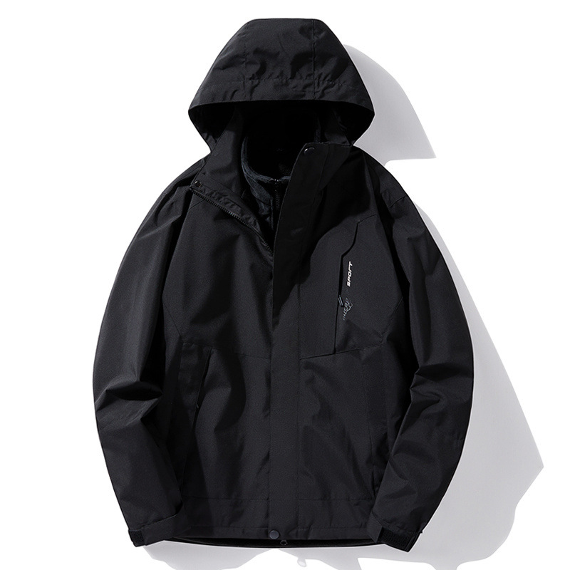Chaqueta Impermeable de Exterior de Poliéster, Impermeable, Capucha desmontable, para Actividades al Aire Libre