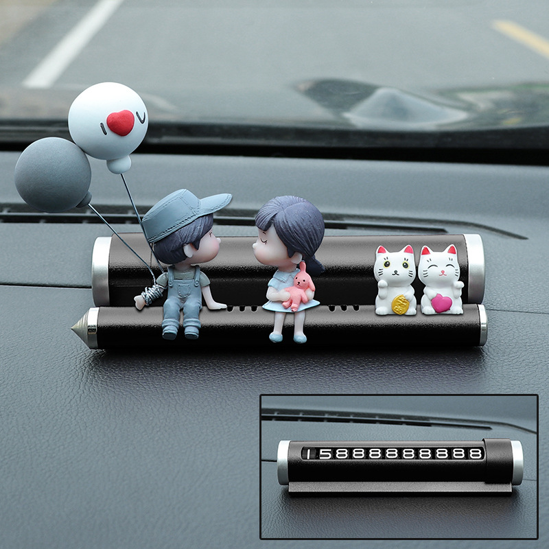 Matrículas de estacionamiento temporal de automóviles, decoraciones interiores de automóviles, personalidad linda, suministros creativos para automóviles, placas de teléfono de automóviles móviles