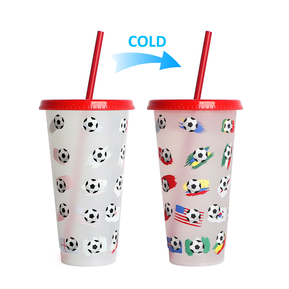 Spot transfronterizo de 710ml taza de plástico de color frío de gran capacidad PP taza de té con leche bebida fría con taza de paja con fábrica de inspección NBCU