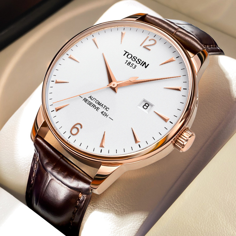 Tossin Shuotian Junya Series Men's Watches Fully Automatic Non-Mechanical Watches Douyin Live Broadcast Dropshipping Foreign Trade Wholesale