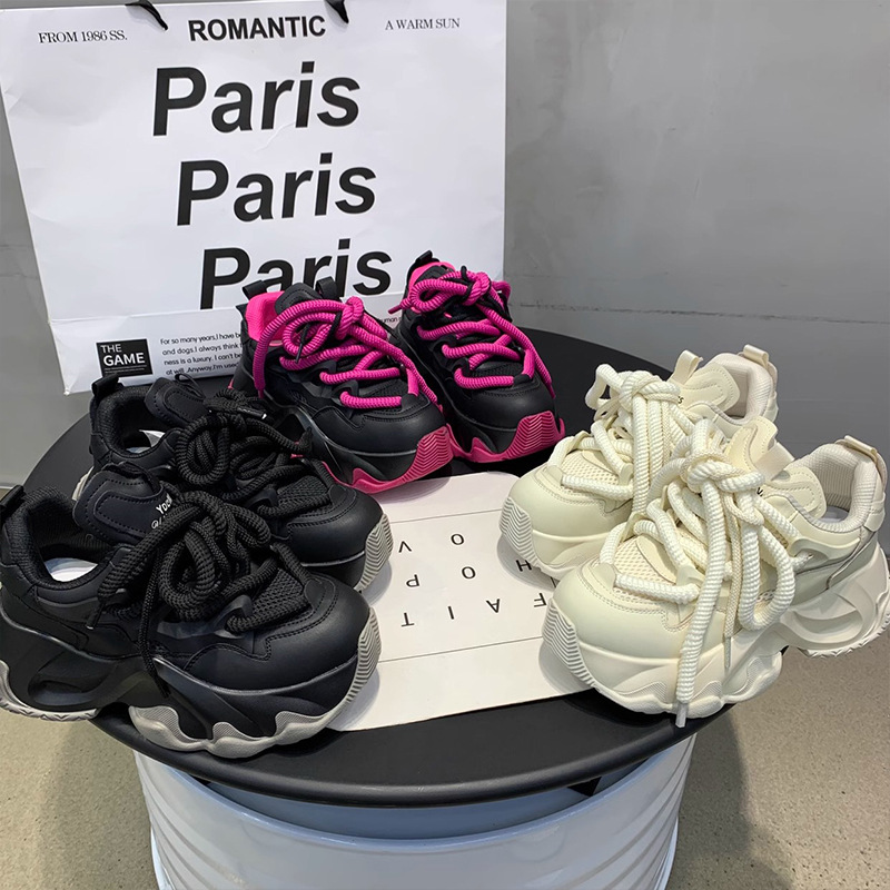 Genuine leather father's shoes, women's shoes, new autumn 2023 popcorn puff, small, lightweight, thick soled, and_voghion.com