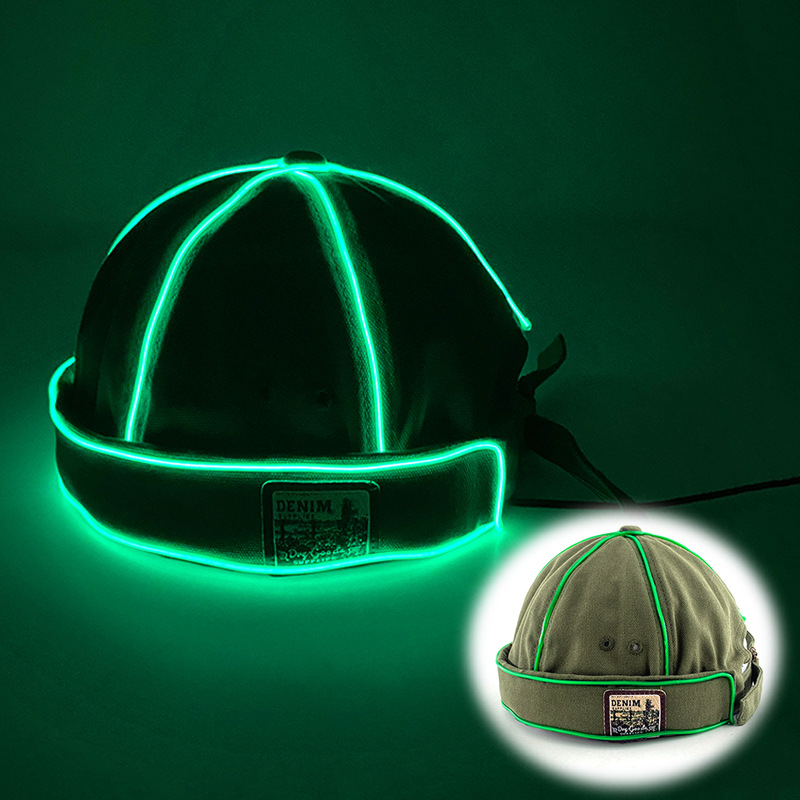 Japón Inglés LED retro gorra de piel de melón hombre hip-hop coreano estilo boina calle sin techo gorra mujer
