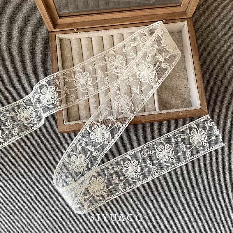 透明レースウェビングメッシュ刺繍ミルクシルク DIY リボンヘアアクセサリー花包装衣類アクセサリー
