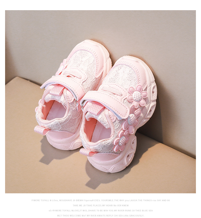 Mädchen Led Sneakers Mit Blumen Und Klettverschluss Lederschuhe_voghion.com