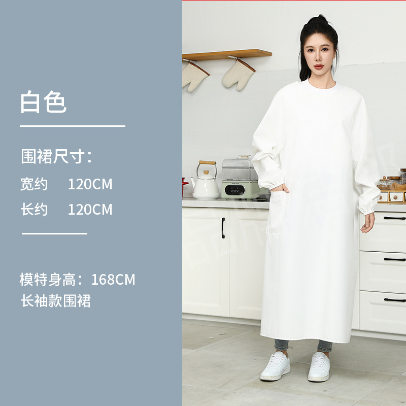 Blanco impermeable abrigo de manga larga 2XL