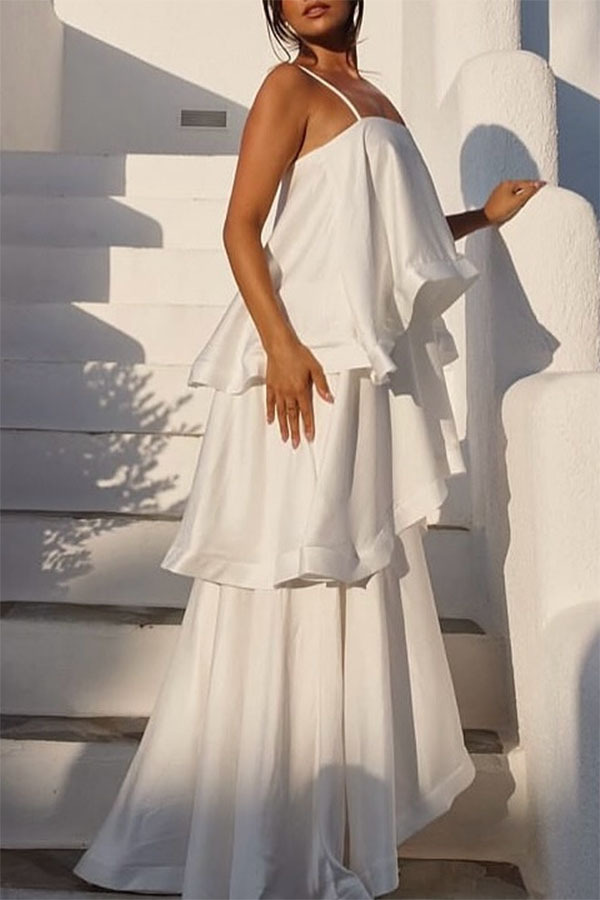 Robe-débardeur en satin pour femme, plusieurs couches, style décontracté et ample, nouveauté printemps-été_voghion.com
