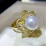 开口镶锆石法式指环戒指