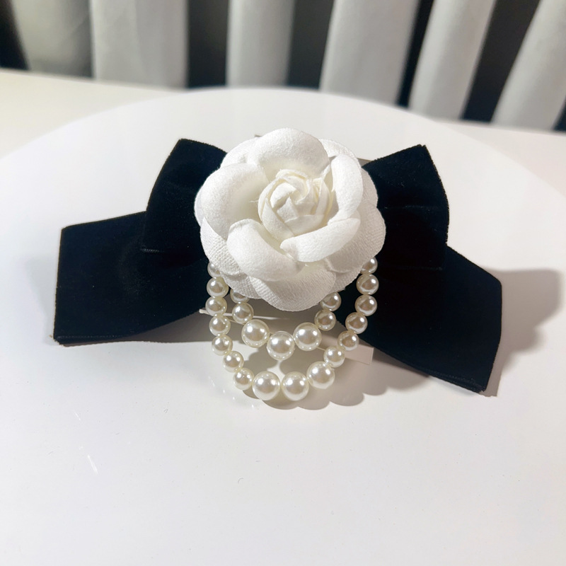 Kamelien Brosche Mit Perlen Schleife Für Damen Bluse_voghion.com