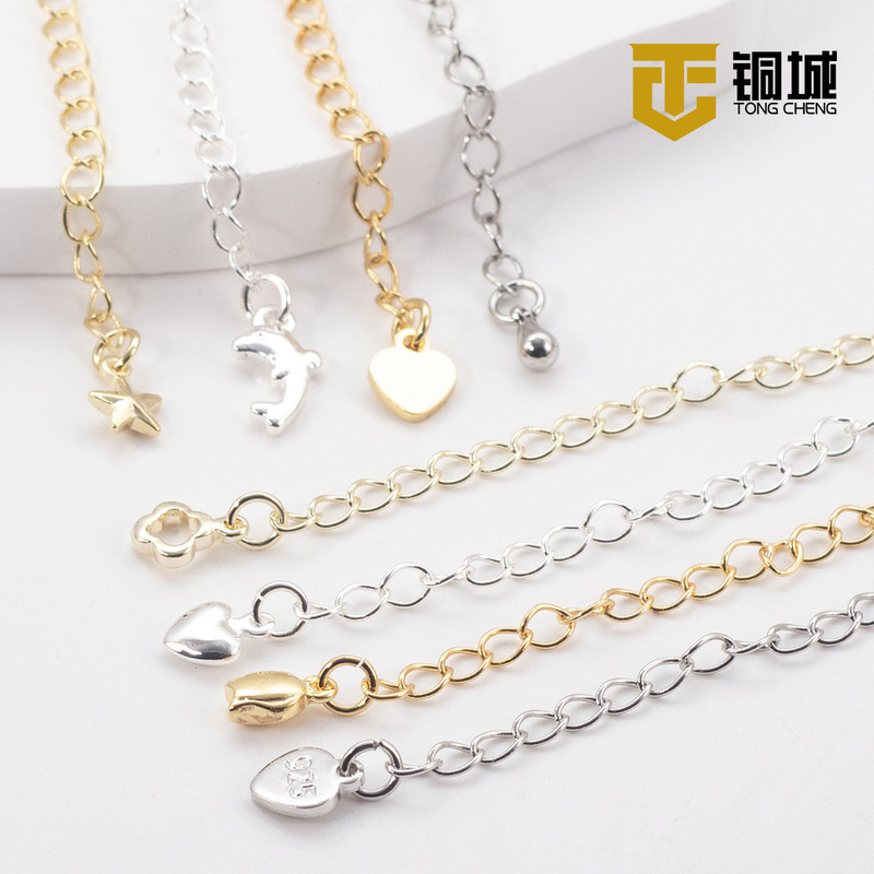 14K Gold-Filled High Color Retention Extension Chain Real Gold-Plated Heart Bracelet Extended Dolphin Tail Chain DIY Hand-Finished Water Drop 14K Gold-Filled High Color Retention Extension Chain Real Gold-Plated Heart Bracelet Extended Dolphin Tail Chain DIY Hand-Finished Water Drop