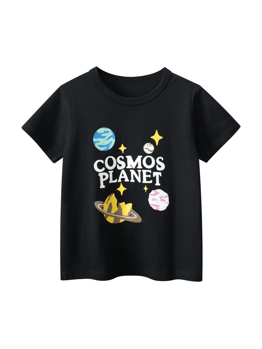27kids marca de moda ropa para niños niños camiseta de manga corta verano niños ropa de bebé media manga cielo estrellado de una pieza