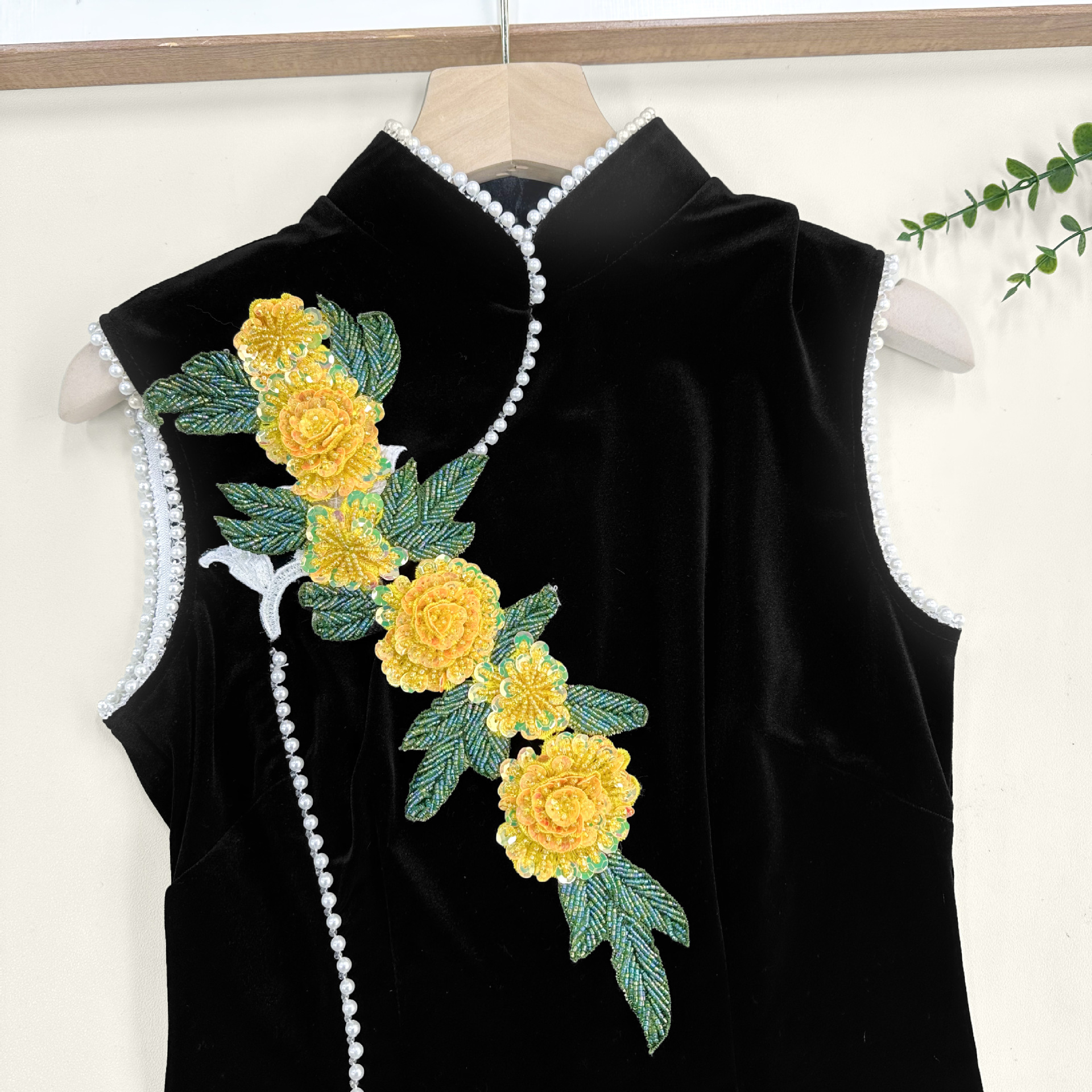 Antiguo bordado estereoscópico flor clavos accesorios manuales sequinilla pegatinas cheongsam vestido vestido decoración parche DIY image 4